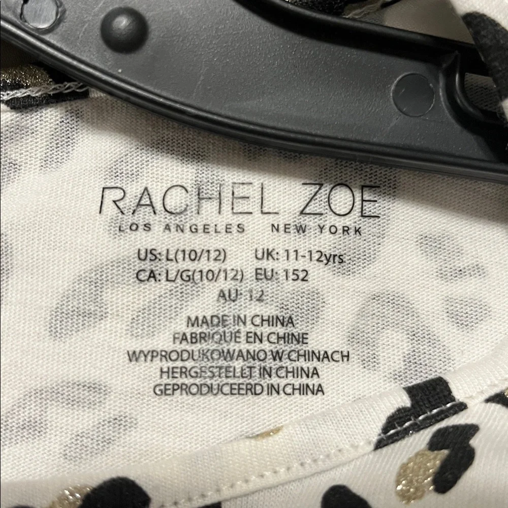 Rachel Zoe Girl’s Animal Print Top and Black PleatherLeggings Set